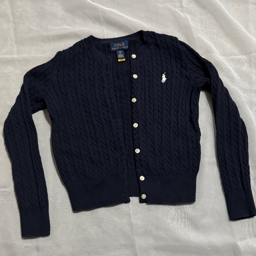 Polo Ralph Lauren Navy Cable Knit Cardigan - Picture 3 of 5